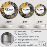 Mustard Yellow And Vivid Gray V - Abstract Wall Mirror