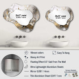 Modern White and Gold Abstract - Abstract Big Asymmetrical Wall Mirror