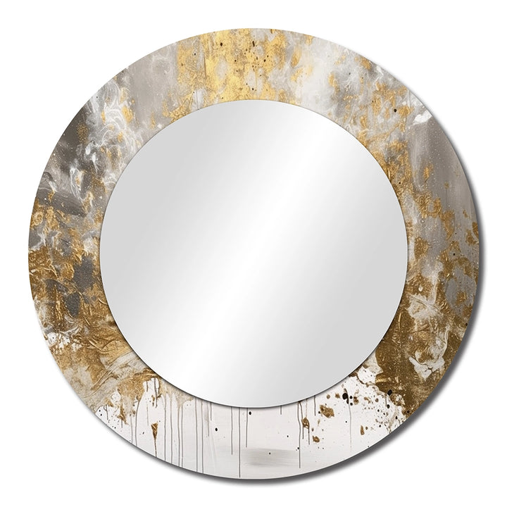 Modern Decorative Mirror - Golden Abstract - Metal Wall Mirror