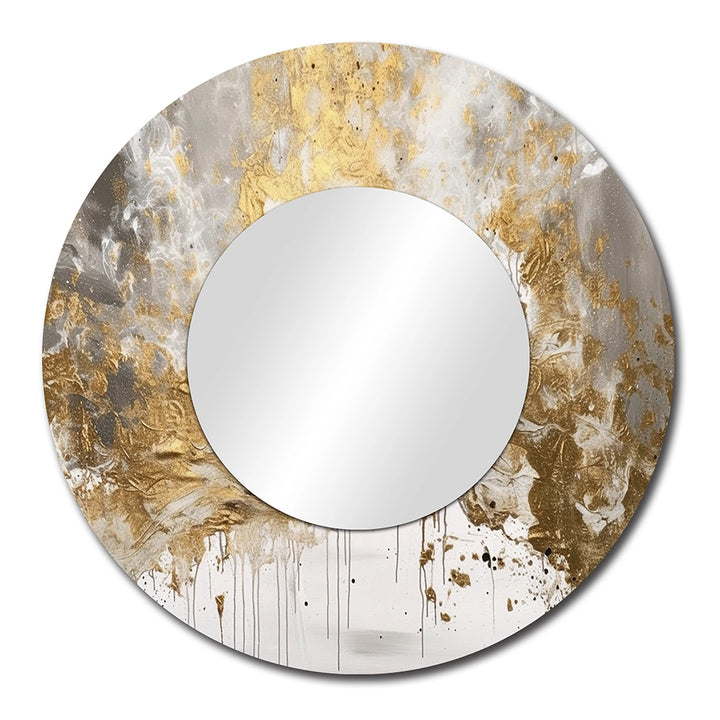 Modern Decorative Mirror - Golden Abstract - Metal Wall Mirror