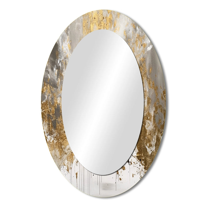 Modern Decorative Mirror - Golden Abstract - Metal Wall Mirror