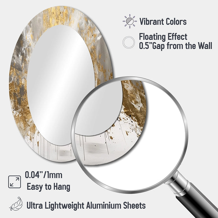 Modern Decorative Mirror - Golden Abstract - Metal Wall Mirror