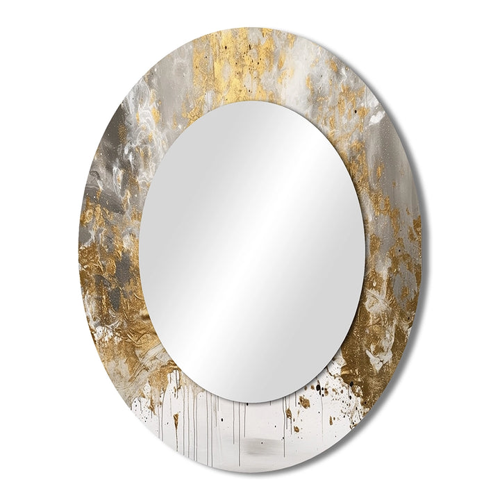 Modern Decorative Mirror - Golden Abstract - Metal Wall Mirror
