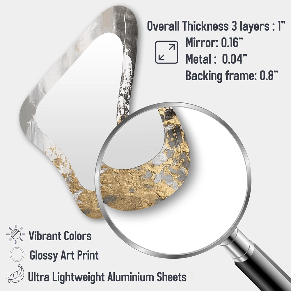 Modern Asymmetrical Mirror - Sweet Serenity II - Boomerang Shape Mirror