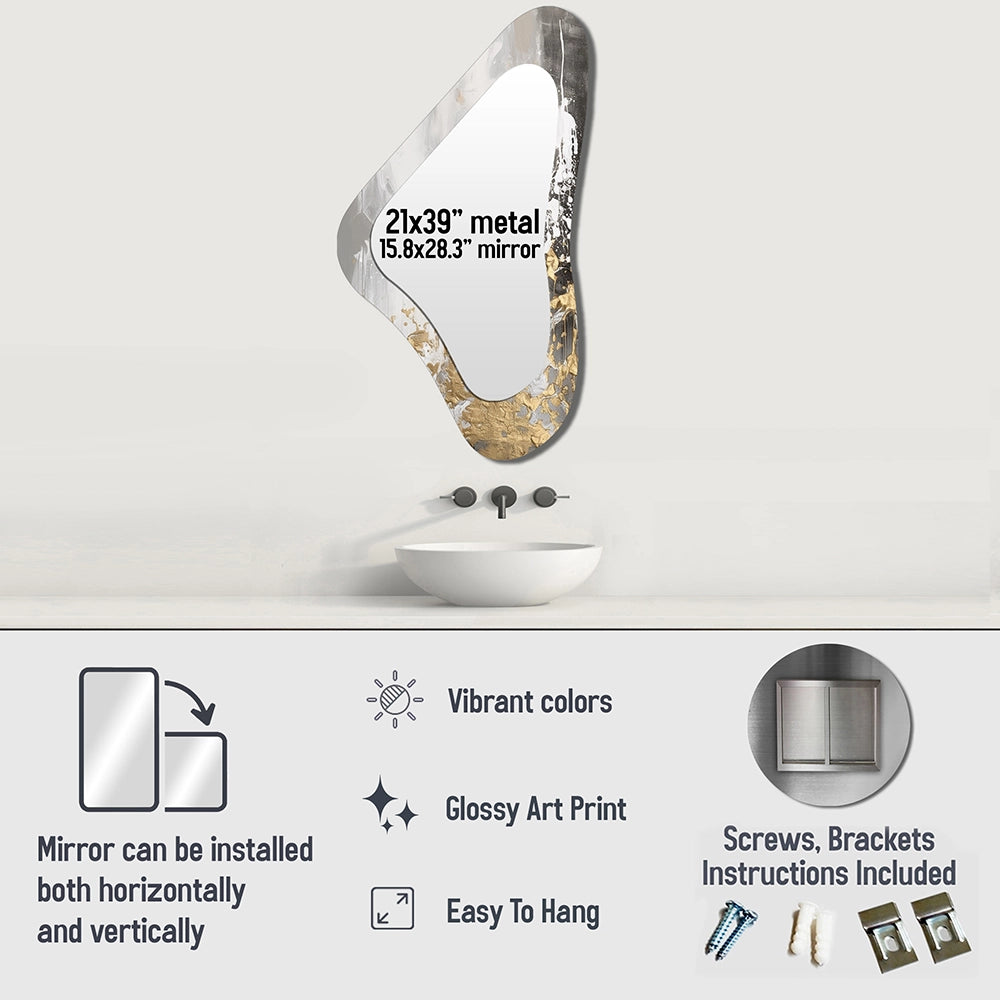 Modern Asymmetrical Mirror - Sweet Serenity II - Boomerang Shape Mirror