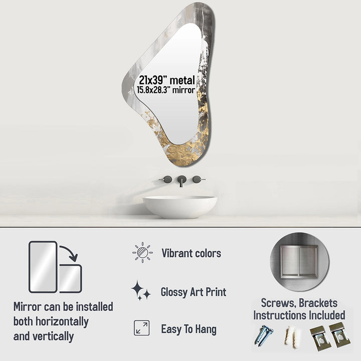 Modern Asymmetrical Mirror - Sweet Serenity II - Boomerang Shape Mirror