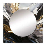 Rhythm Of Pleasure Abstract Black And Go - Abstract Wall Mirror