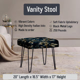 Antique Beige Vintage Minimalism Boho Pattern - Upholstered Floral Vanity Stool
