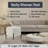 Floral Blue And White Victorian Pattern I - Upholstered Floral Vanity Stool - Traditional Ottoman