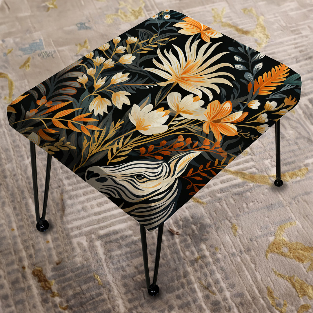 Zebra Safari Dreams - Upholstered Vanity Stool Ottoman