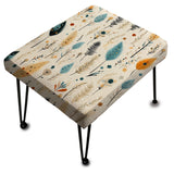 Antique Beige Vintage Minimalism Boho Pattern - Upholstered Floral Vanity Stool