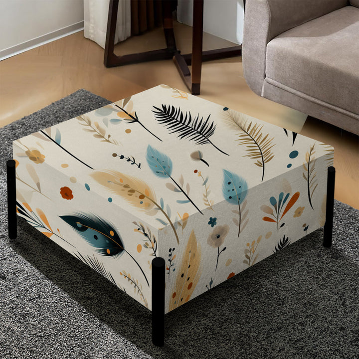 Antique Beige Vintage Minimalism Boho Pattern - Upholstered Floral Vanity Stool