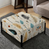 Antique Beige Vintage Minimalism Boho Pattern - Upholstered Floral Vanity Stool