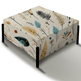 Antique Beige Vintage Minimalism Boho Pattern - Upholstered Floral Vanity Stool