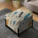 Antique Beige Vintage Minimalism Boho Pattern - Upholstered Floral Vanity Stool
