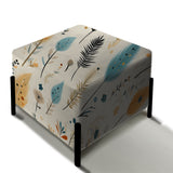 Antique Beige Vintage Minimalism Boho Pattern - Upholstered Floral Vanity Stool