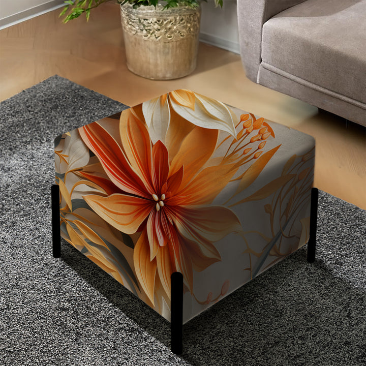 Tropical Paradise Botanical Paradise - Upholstered Vanity Stool Ottoman