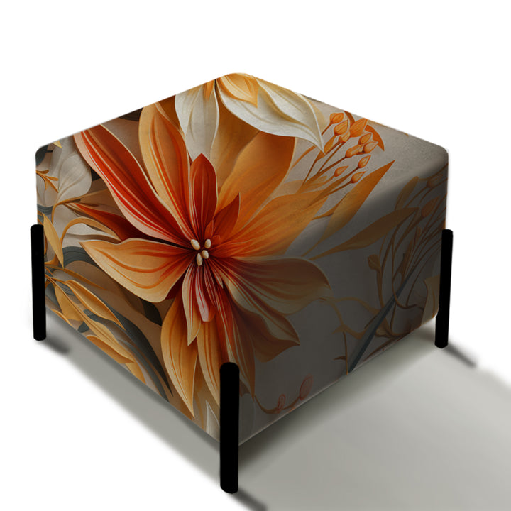 Tropical Paradise Botanical Paradise - Upholstered Vanity Stool Ottoman