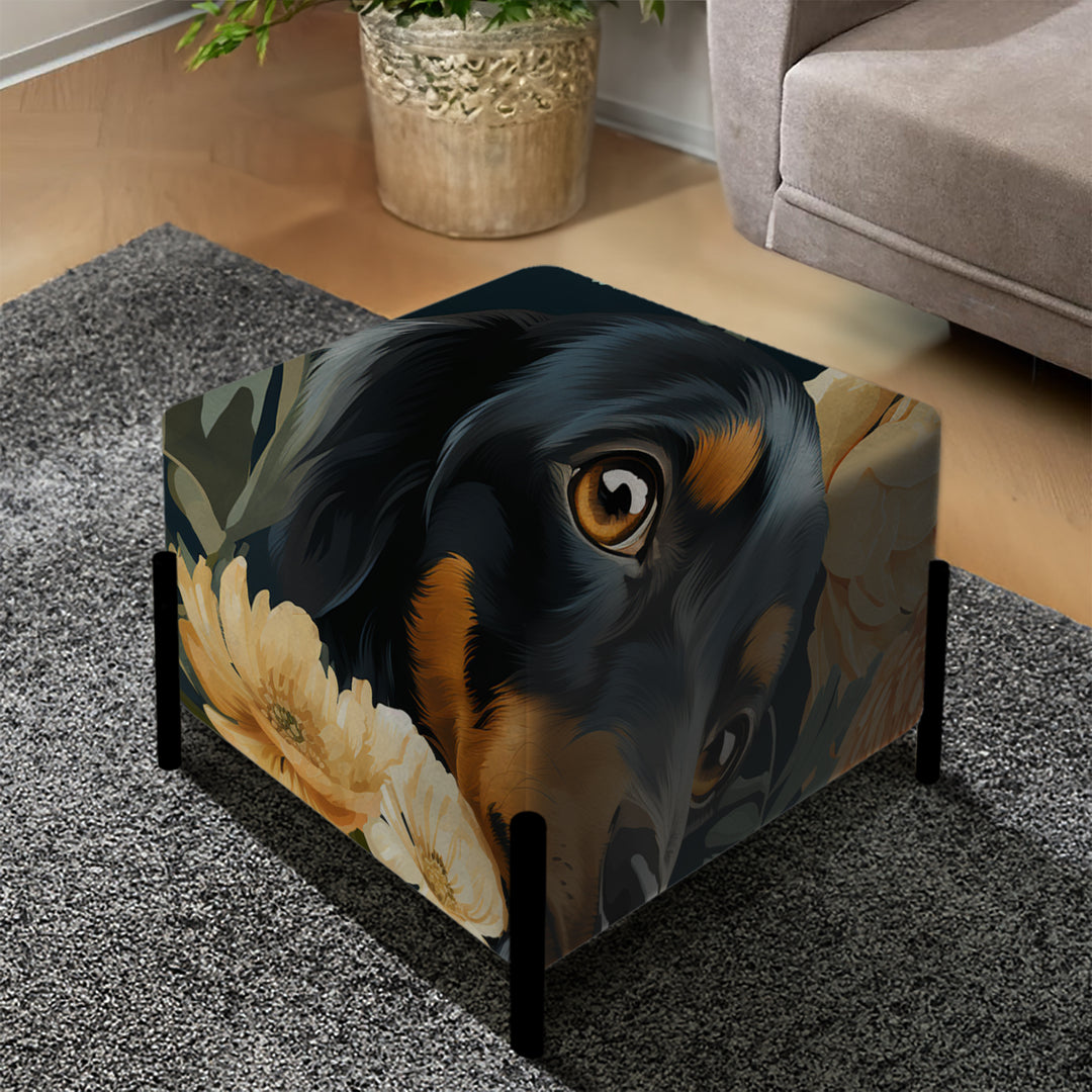 Daschund Dog - Upholstered Vanity Stool Ottoman