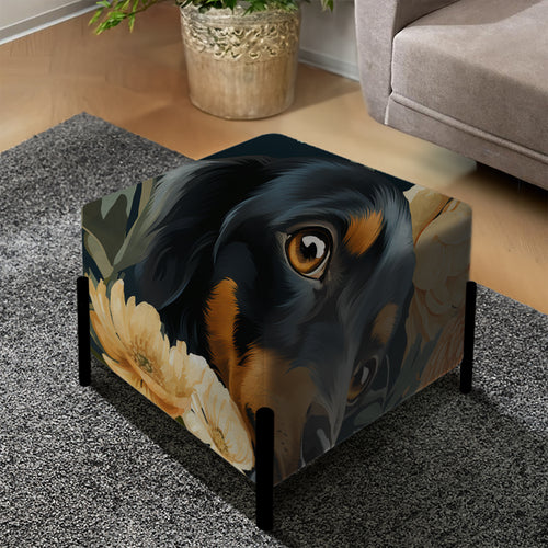 Daschund Dog - Upholstered Vanity Stool Ottoman