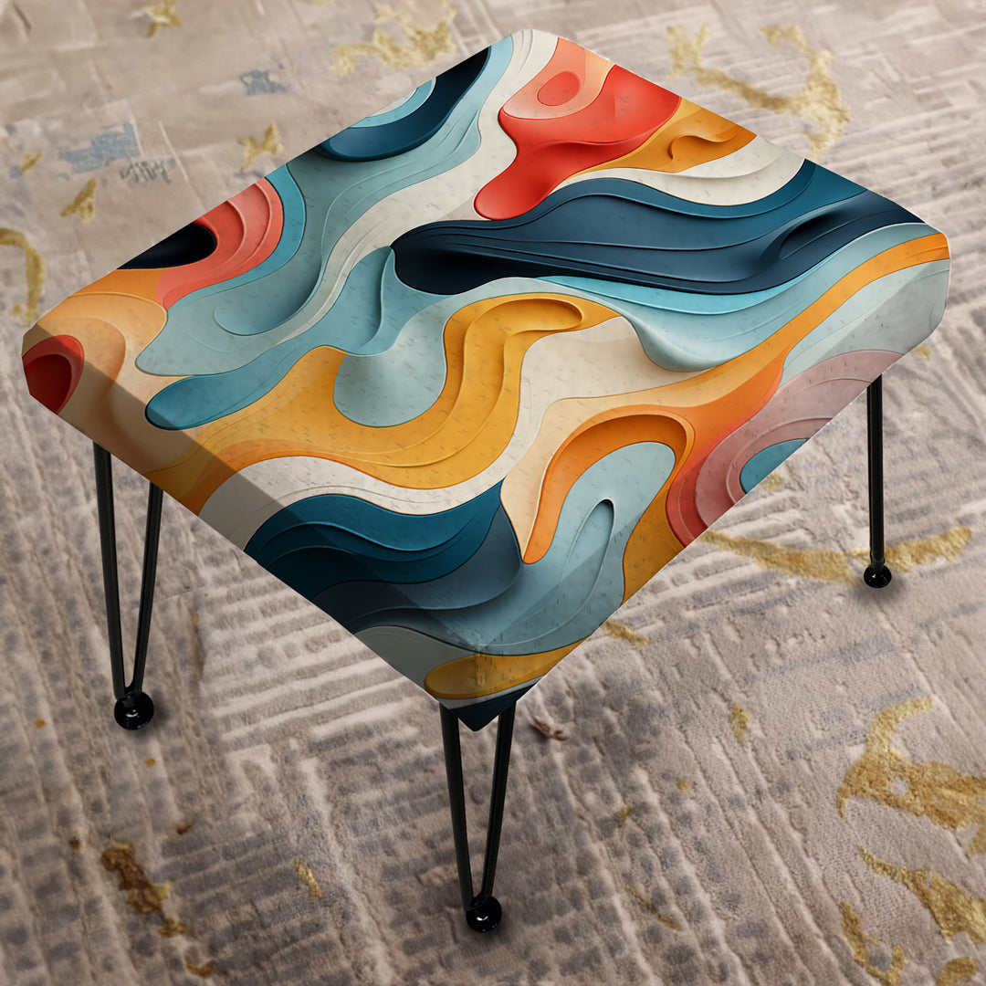Modern Colorful Eclectic Verve - Upholstered Vanity Stool Ottoman