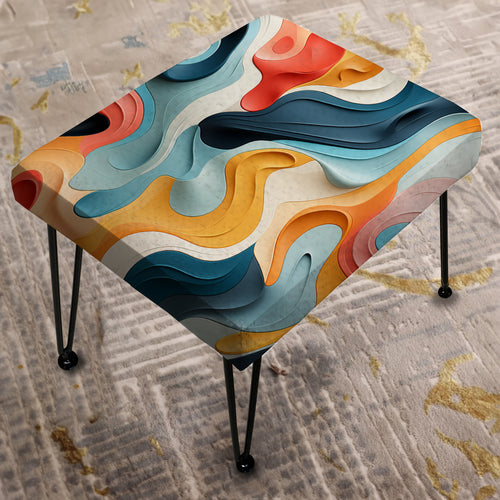 Modern Colorful Eclectic Verve - Upholstered Vanity Stool Ottoman