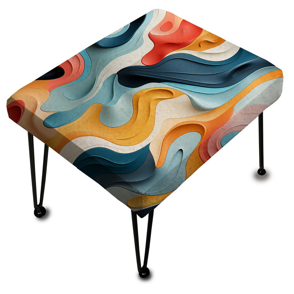 Modern Colorful Eclectic Verve - Upholstered Vanity Stool Ottoman