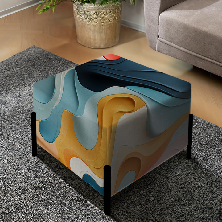 Modern Colorful Eclectic Verve - Upholstered Vanity Stool Ottoman