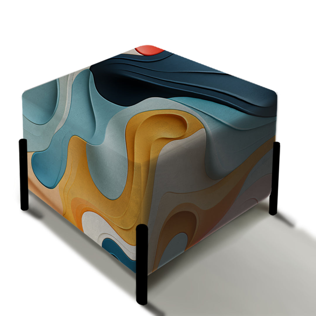 Modern Colorful Eclectic Verve - Upholstered Vanity Stool Ottoman