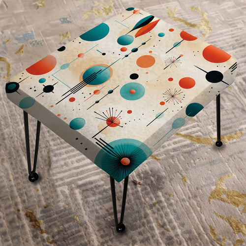 Atomic Age Modern Fusion - Upholstered Vanity Stool Ottoman