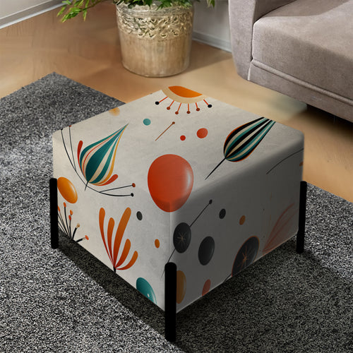 Atomic Retro Revival - Upholstered Vanity Stool Ottoman