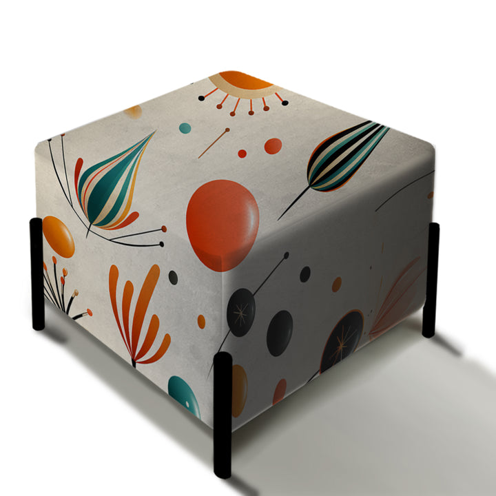 Atomic Retro Revival - Upholstered Vanity Stool Ottoman