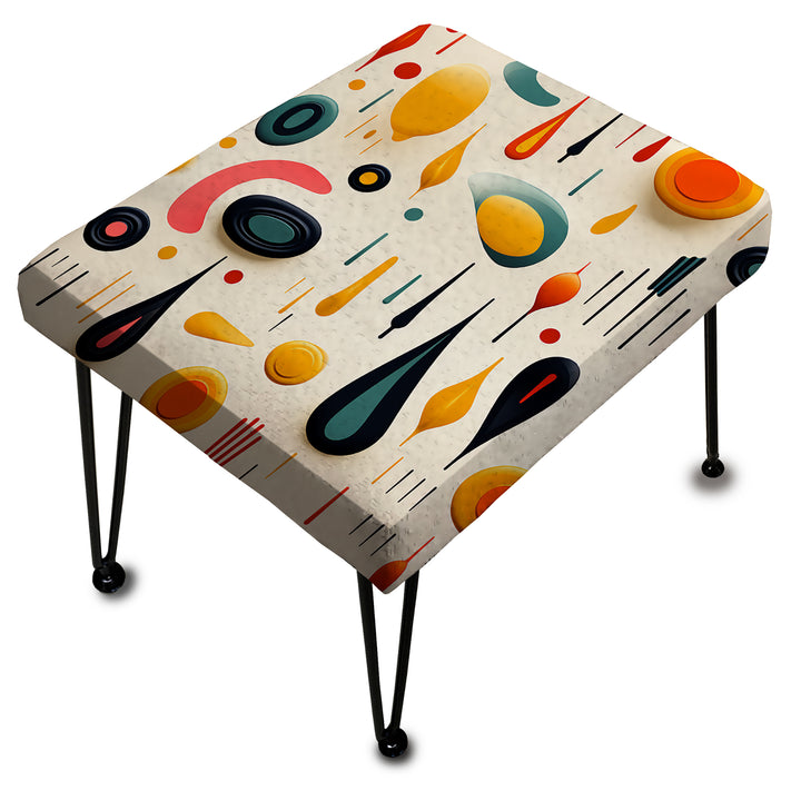 Mcm Abstract Expressions II - Upholstered Vanity Stool Ottoman
