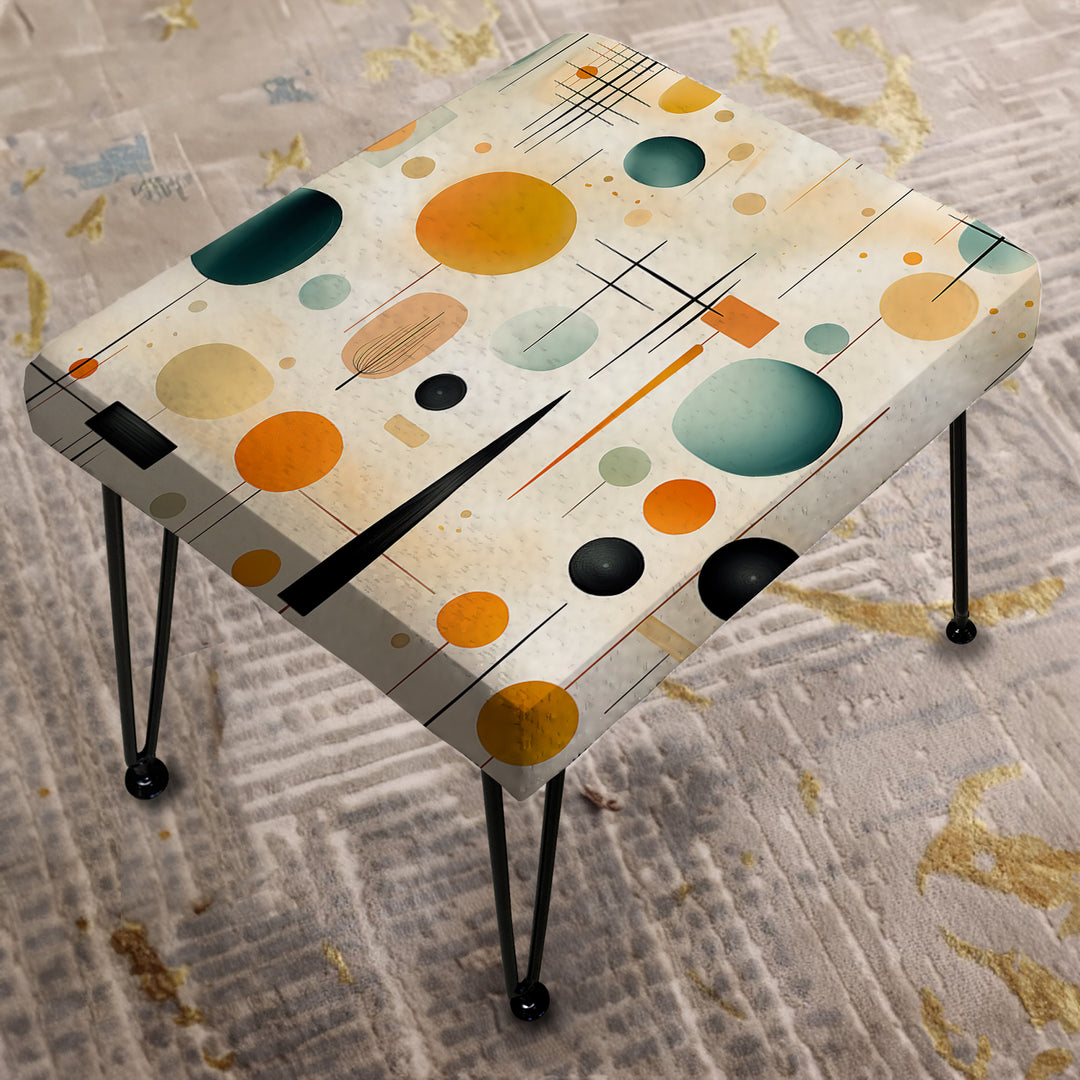 Mcm Abstract Expressions - Upholstered Vanity Stool Ottoman