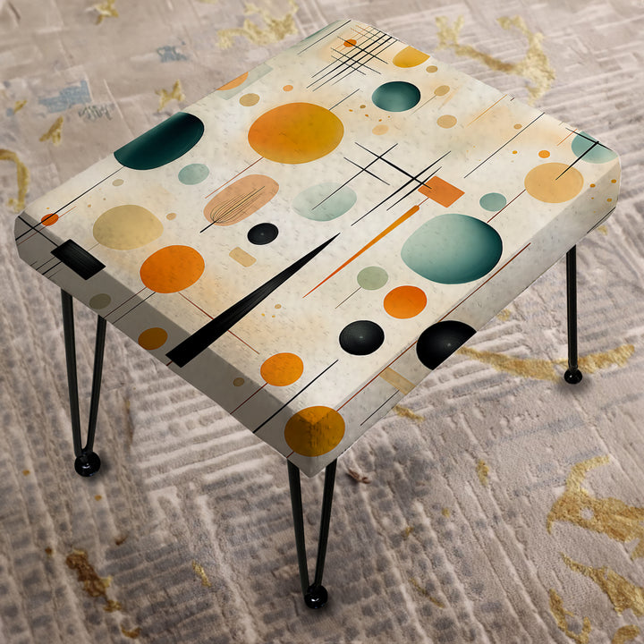 Mcm Abstract Expressions - Upholstered Vanity Stool Ottoman