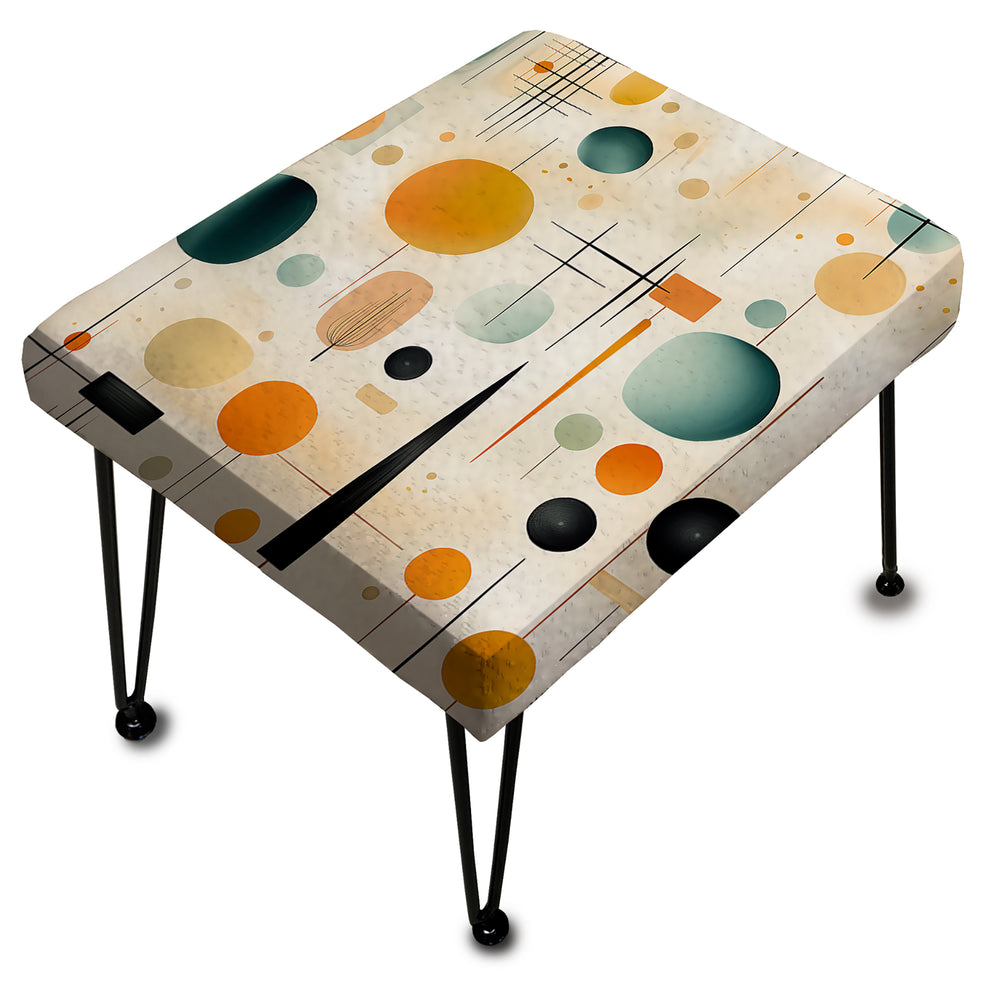 Mcm Abstract Expressions - Upholstered Vanity Stool Ottoman