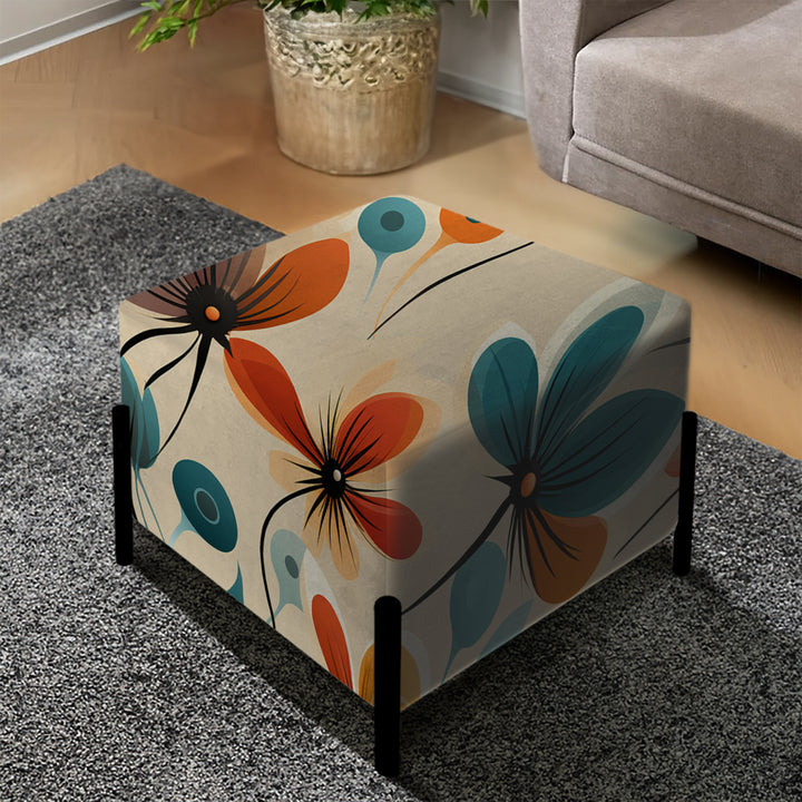 Midcentury Modern Revival - Upholstered Vanity Stool Ottoman