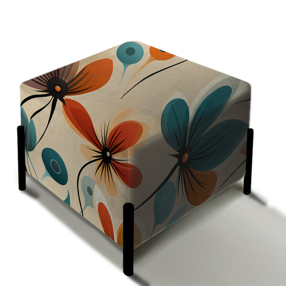 Midcentury Modern Revival - Upholstered Vanity Stool Ottoman