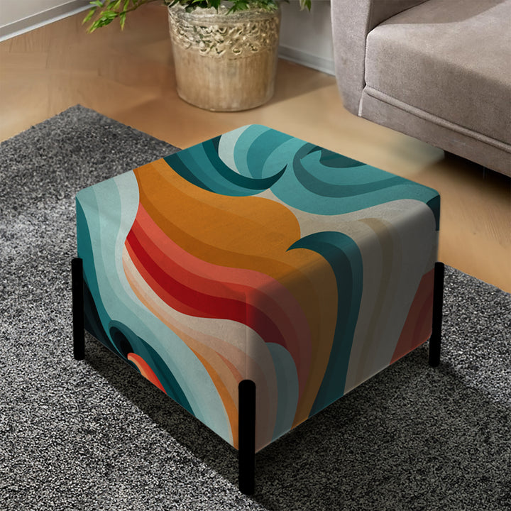 Mod Wave Revival - Upholstered Vanity Stool Ottoman