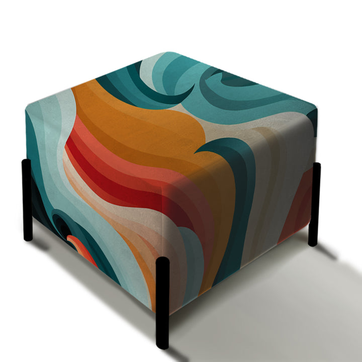 Mod Wave Revival - Upholstered Vanity Stool Ottoman