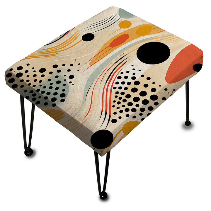 Tribal Essence Polka Dots Pattern - Upholstered Vanity Stool Ottoman