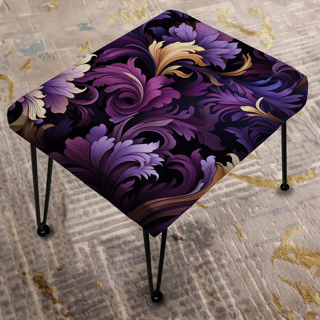 Deep Purple Royal Ragdolls - Upholstered Vanity Stool Ottoman