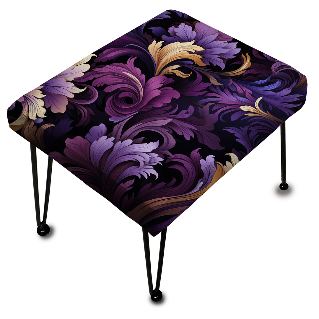 Deep Purple Royal Ragdolls - Upholstered Vanity Stool Ottoman