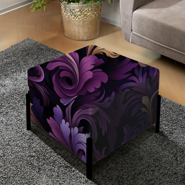 Deep Purple Royal Ragdolls - Upholstered Vanity Stool Ottoman