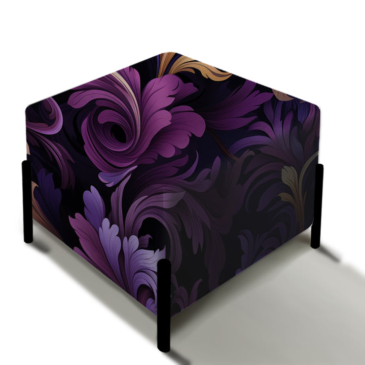 Deep Purple Royal Ragdolls - Upholstered Vanity Stool Ottoman