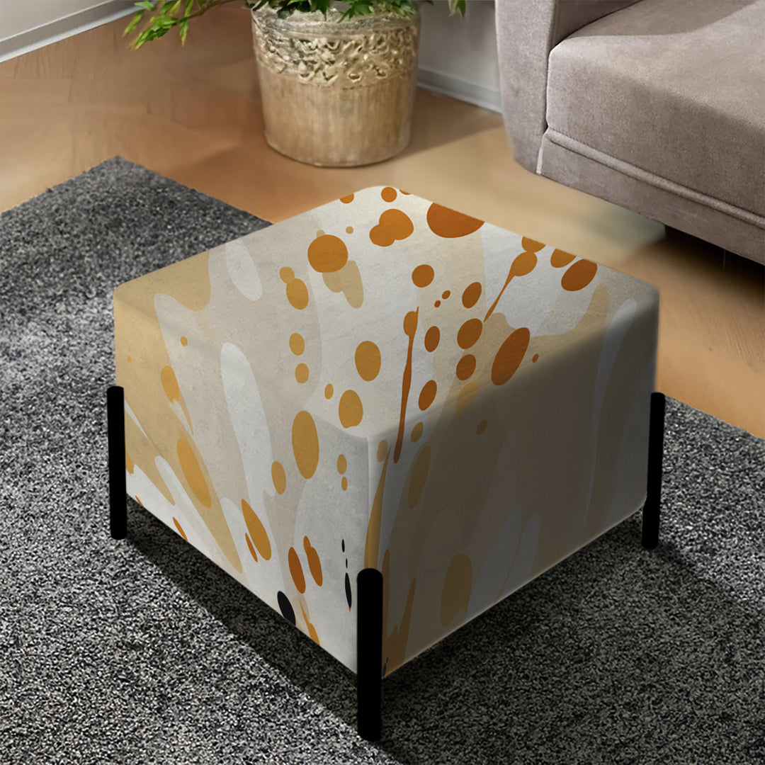 Beige Sphinx Spots - Upholstered Vanity Stool Ottoman