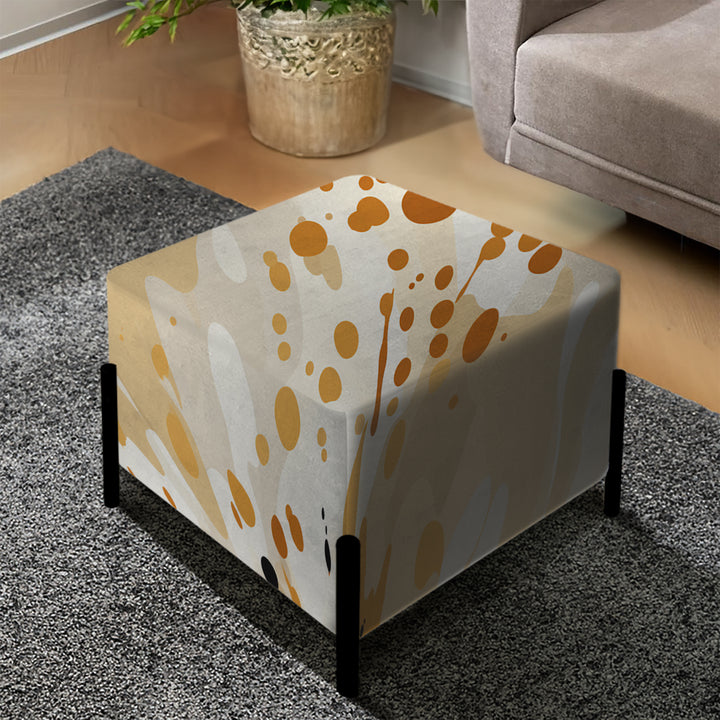 Beige Sphinx Spots - Upholstered Vanity Stool Ottoman
