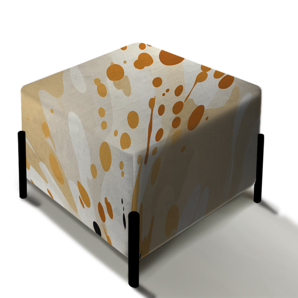 Beige Sphinx Spots - Upholstered Vanity Stool Ottoman