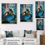 Turtle Aquatic Wanderer in Ocean - Turtle Home Decor Art