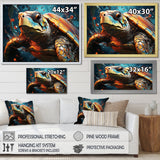 Turtle Journey Geometric - Brown Turtle Wall Art